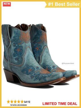 Corral Boots Floral Embroidered Snip Toe Leather Ankle Boots